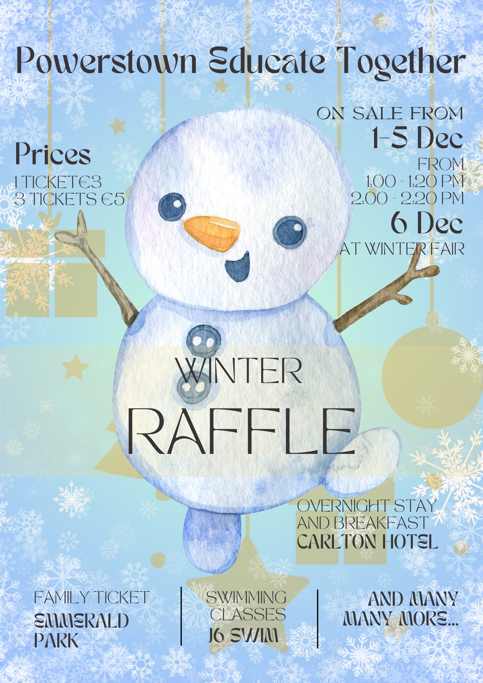 Lean Winter Raffle Winter Fair Raffle tickets – on sale! – Powerstown Educate Together ...